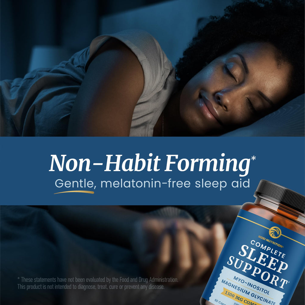 Complete Sleep Support | Myo Inositol + Magnesium Glycinate | Restful Sleep & Relaxation Support | 1100MG Complex | Melatonin-Free, Non-GMO | Inositol Supplement with Magnesium-Glycinate | 60 Ct - TrustMedUSA