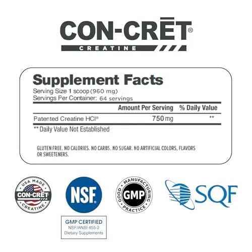 CON-CRET Creatine HCl Powder | Supports Muscle, Cognitive, and Immune Health - TrustMedUSA