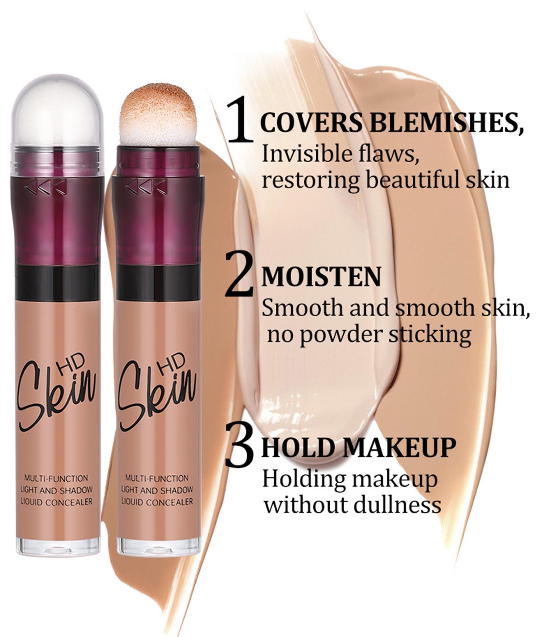Concealer Stick Foundation Concealer Moisturizing Hydration Brightening Skin Tone Concealer Oil Control Waterproof With Applicator Cushion - TrustMedUSA
