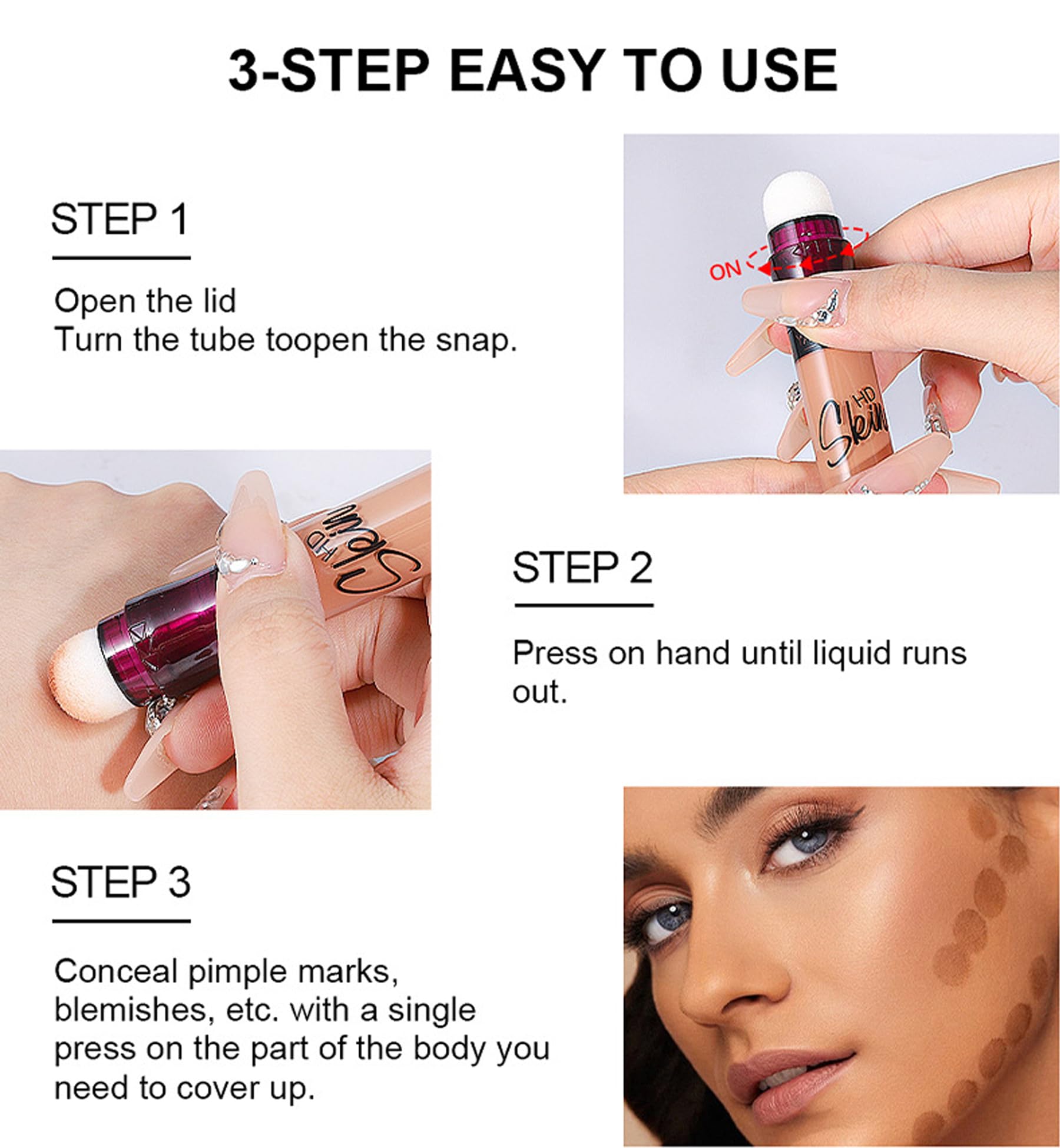 Concealer Stick Foundation Concealer Moisturizing Hydration Brightening Skin Tone Concealer Oil Control Waterproof With Applicator Cushion - TrustMedUSA