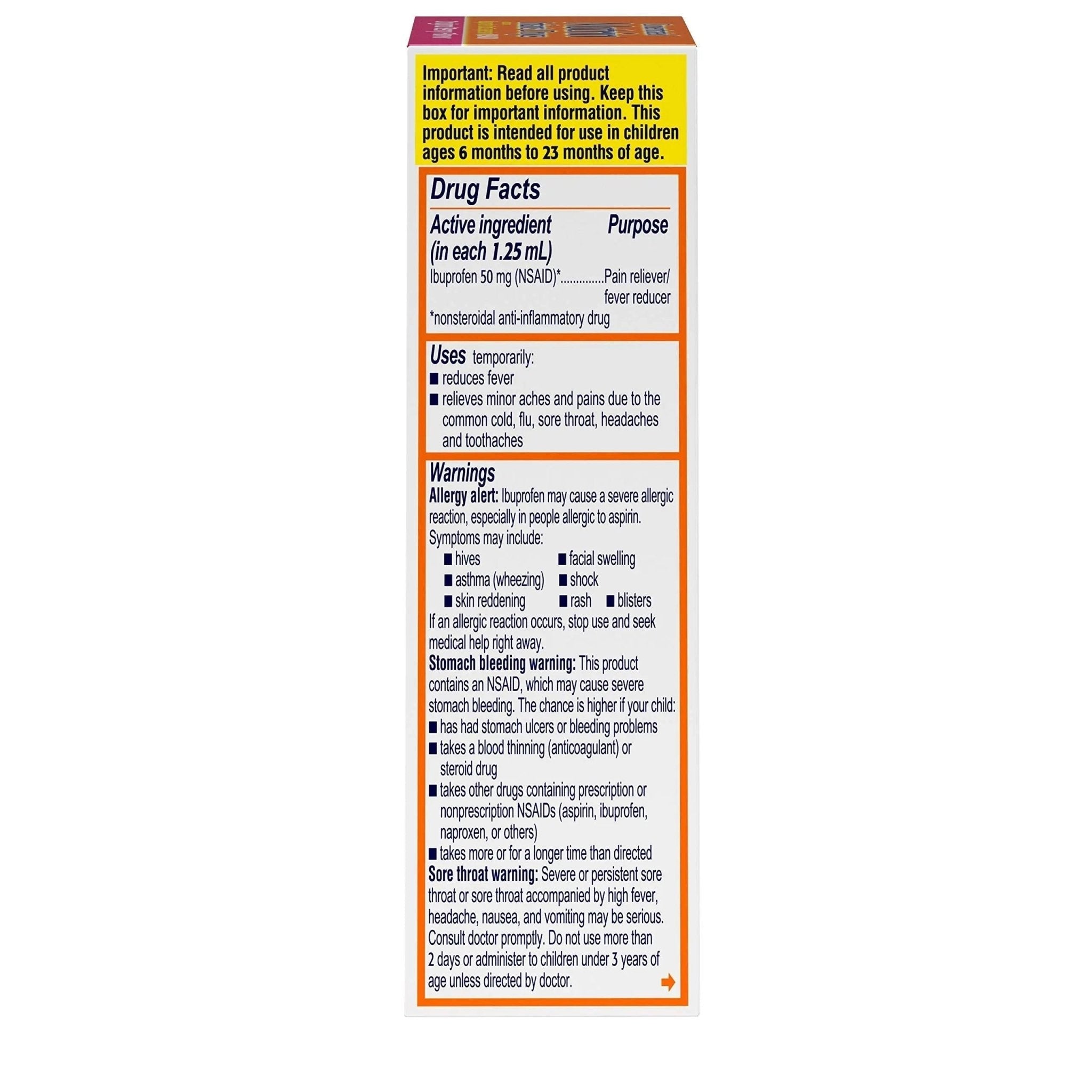 Concentrated Motrin Aspirin, 0.5 Fluid Ounce - TrustMedUSA