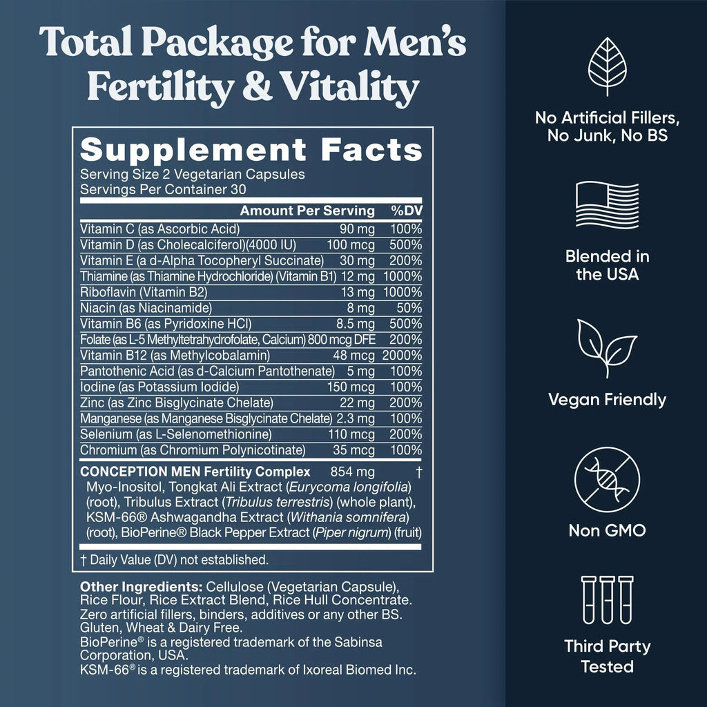 Conception for Him and Vital Liver Bundle - Male Fertility Booster & Prenatal Supplement + 9-in-1 Liver Support - TrustMedUSA