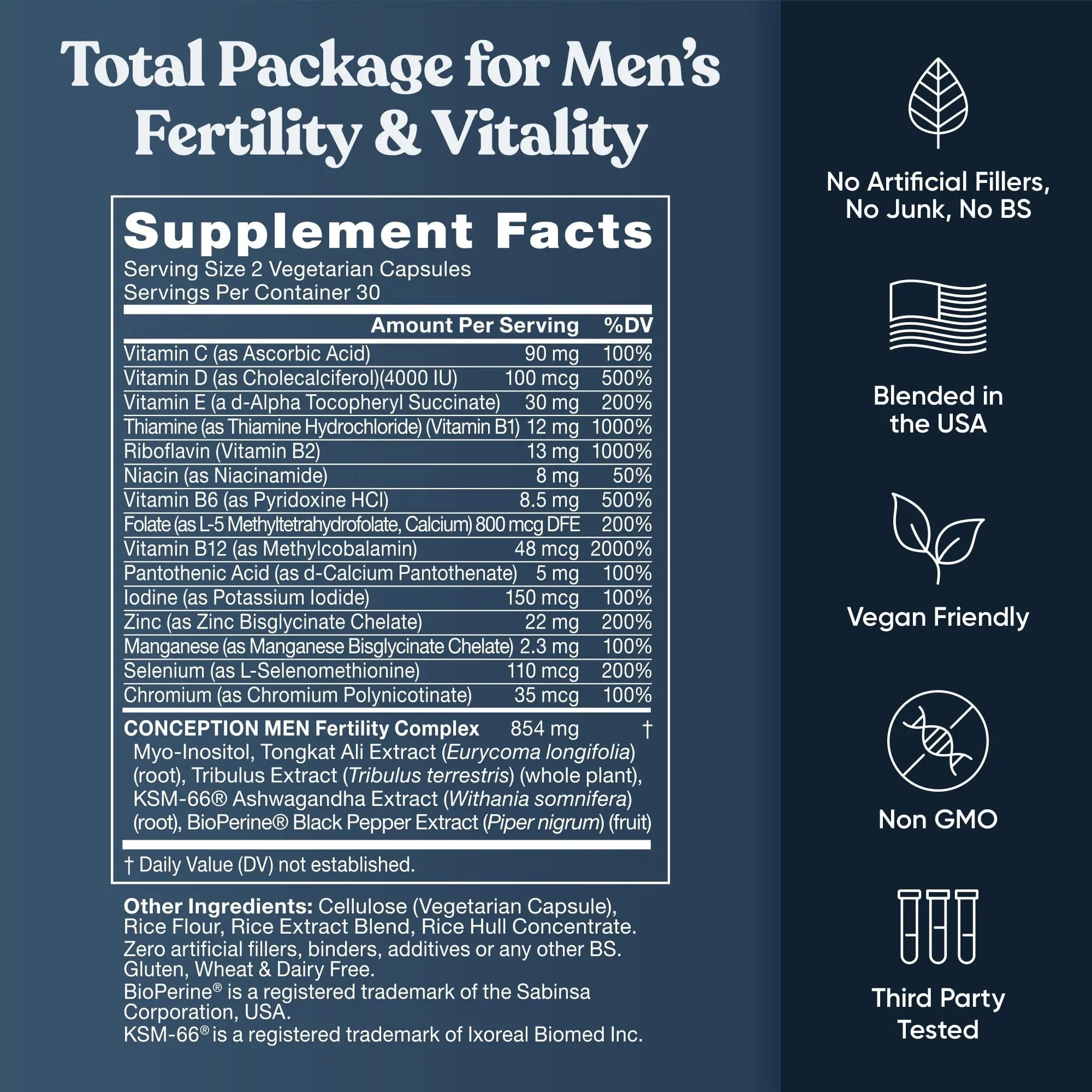 Conception for Him and Vital Liver Bundle - Male Fertility Booster & Prenatal Supplement + 9-in-1 Liver Support - TrustMedUSA