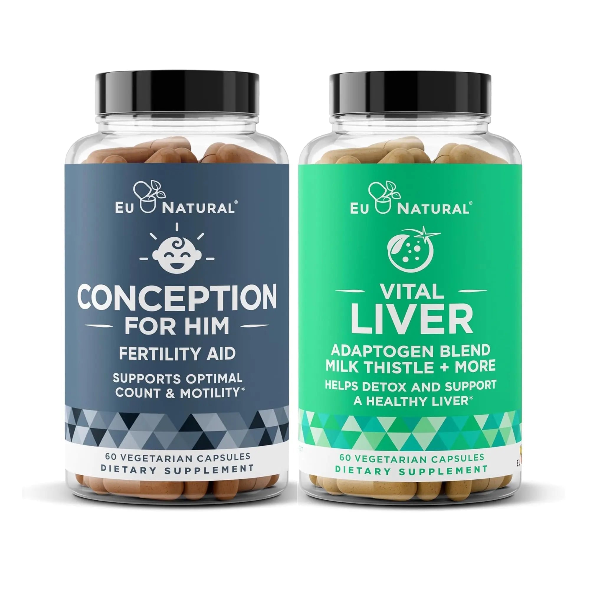 Conception for Him and Vital Liver Bundle - Male Fertility Booster & Prenatal Supplement + 9-in-1 Liver Support - TrustMedUSA