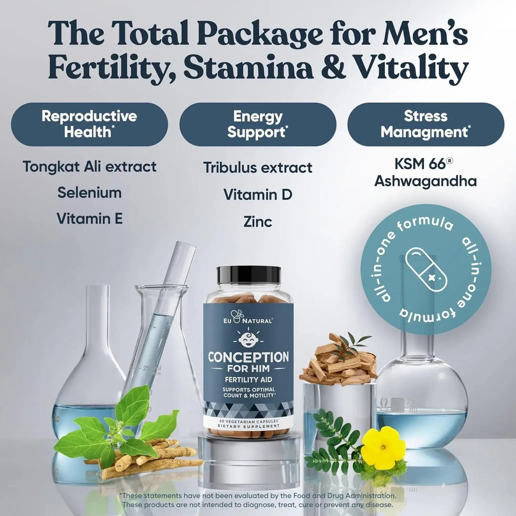 Conception for Him and Vital Liver Bundle - Male Fertility Booster & Prenatal Supplement + 9-in-1 Liver Support - TrustMedUSA