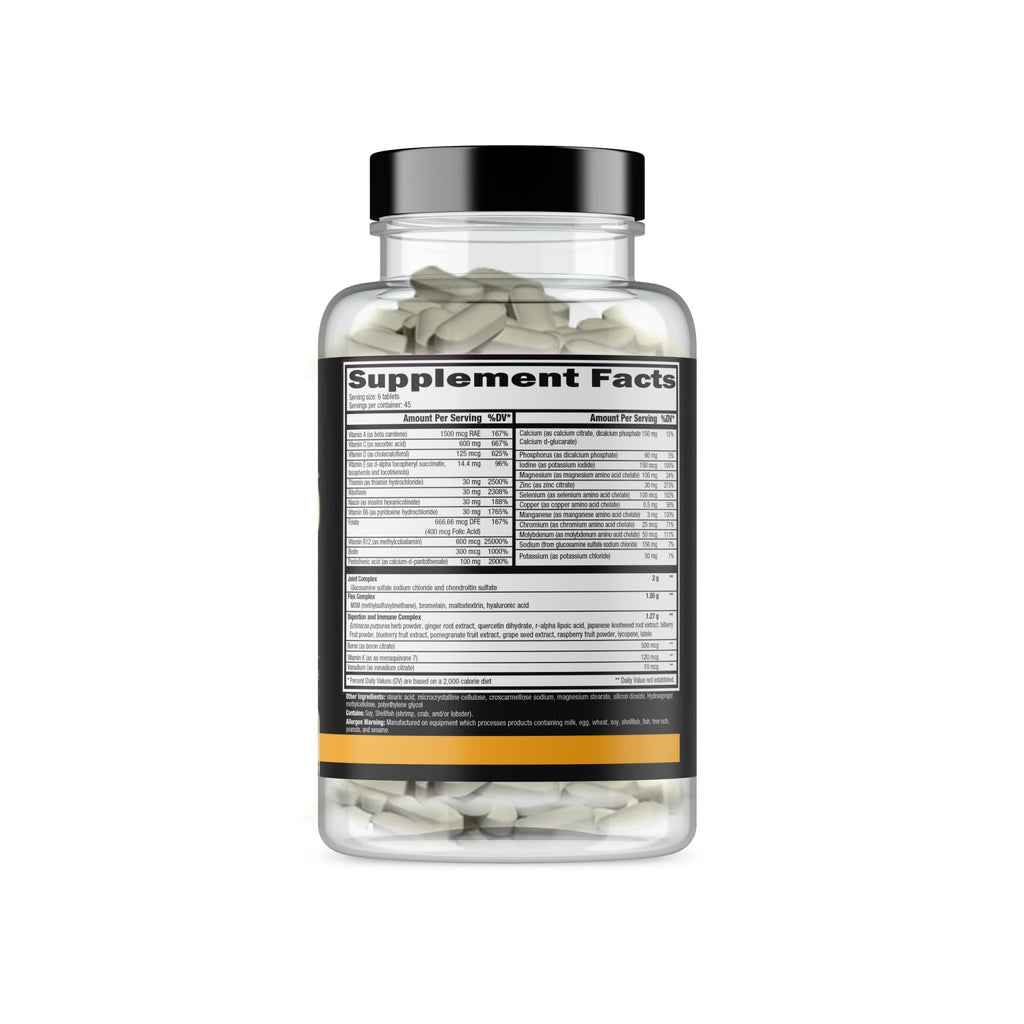 CONTROLLED LABS Orange Triad Daily Multivitamin, Iron Free Sports Supplement for Workout, Digestion, Immune, and Joints, 45 serv - Tablets (270 Count (Pack of 1)) - TrustMedUSA