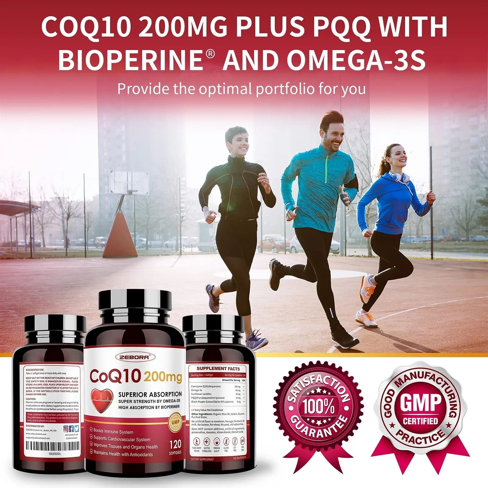 CoQ10-200mg-Softgels with PQQ, BioPerine & Omega-3, 120 Servings Coenzyme Q10 - TrustMedUSA