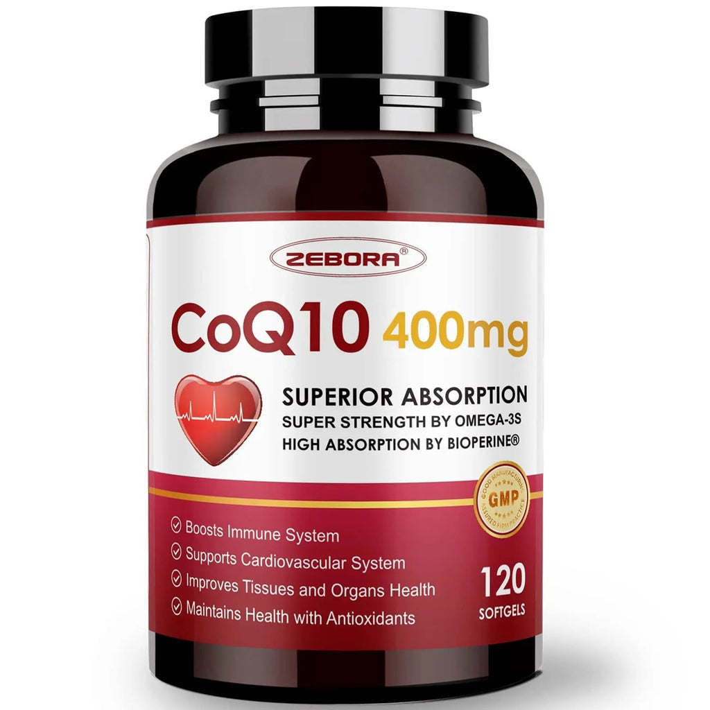 CoQ10-400mg-Softgels with PQQ, BioPerine & Omega-3, Coenzyme Q10(Ubiquinone) - TrustMedUSA