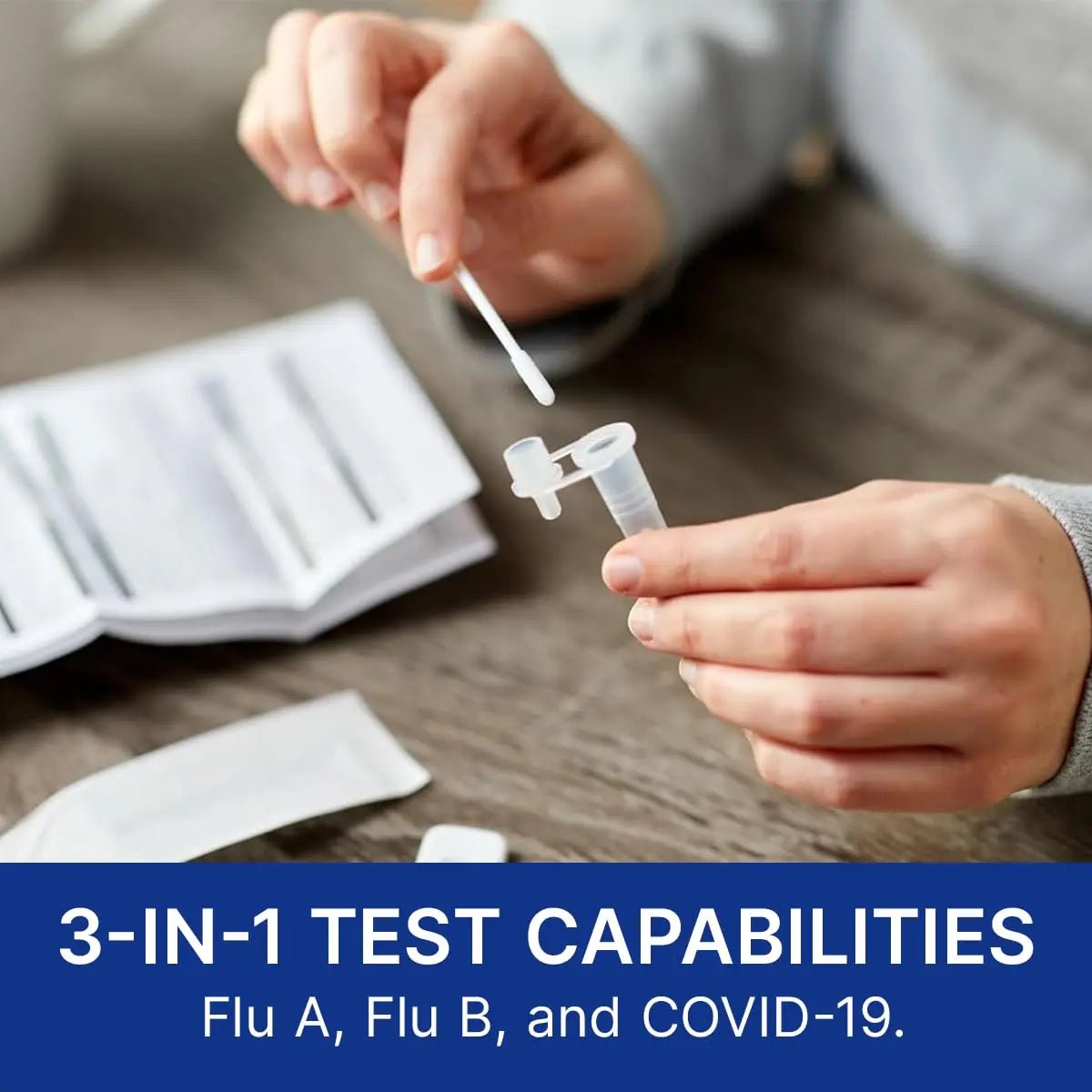 CorDx TyFast at Home Flu A/B & COVID-19 Multiplex Rapid Test Kit, Easy, Accurate, Fast Results in 10 Minutes, 3 in 1 Combo Kit, 5 Tests - TrustMedUSA