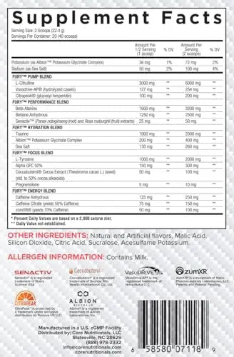 Core Nutritionals Fury V2: Pre-Workout Powder to Maximize Performance in The Gym - TrustMedUSA