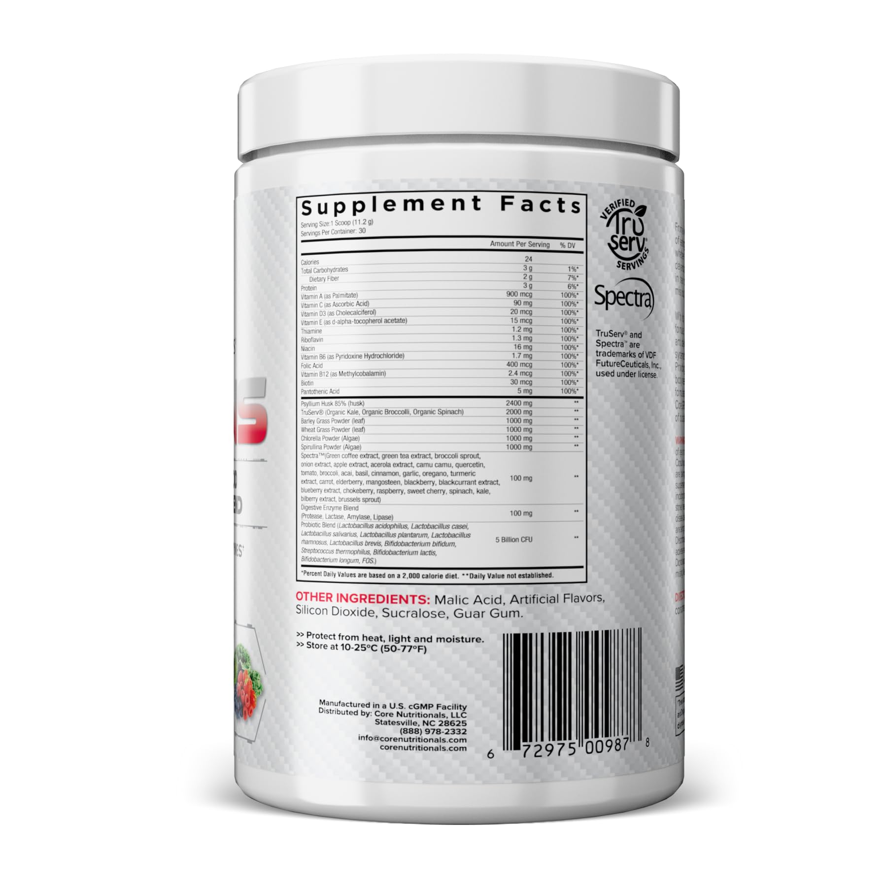 Core Nutritionals Greens | Premium Superfood Reds & Greens Blend | 5 Billion CFU Probiotics, Digestive Enzymes, & Antioxidants | 30 Servings (Berry Bliss) - TrustMedUSA