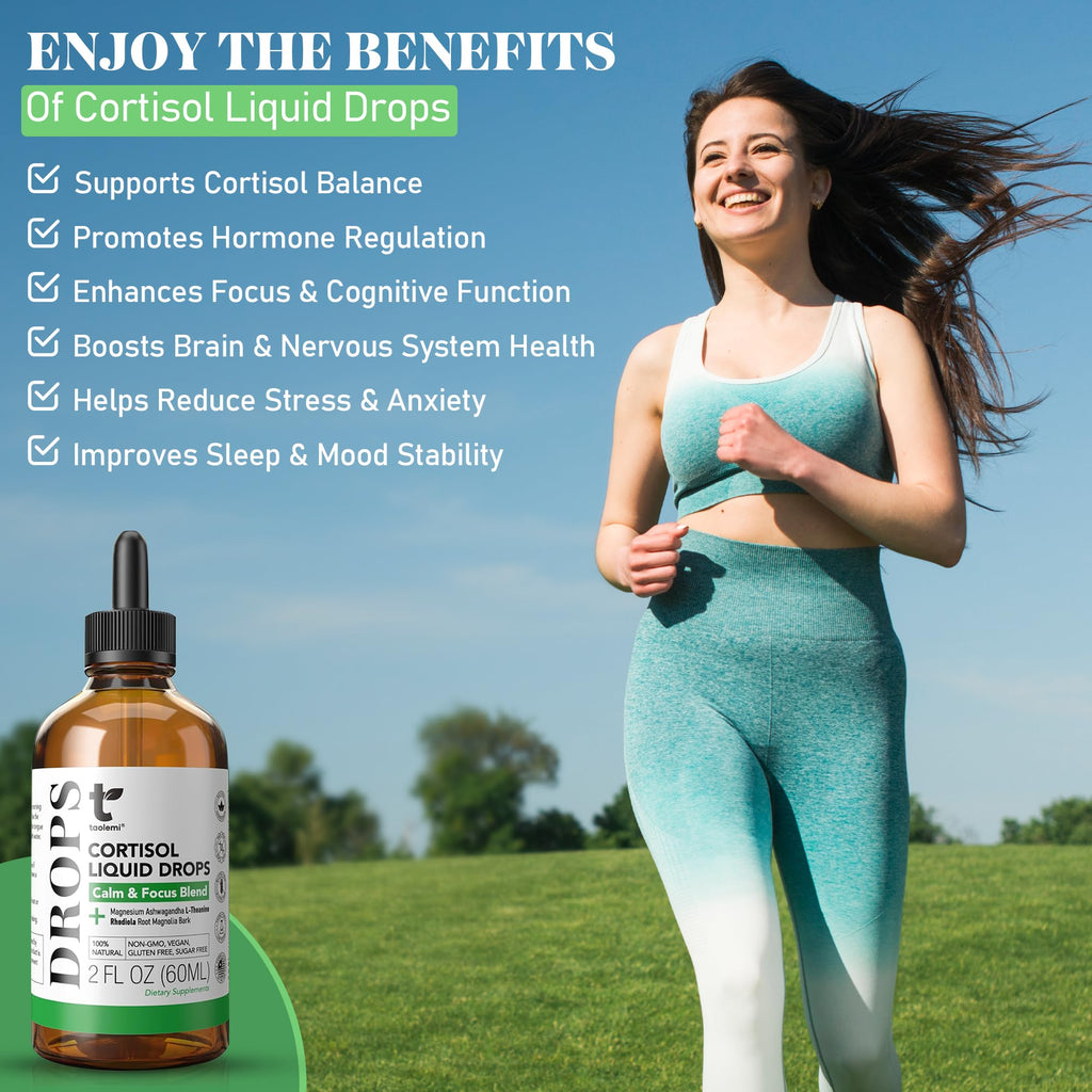 Cortisol Manager Drops with Magnesium & Ashwagandha - Advanced Liquid Blend for Relaxation, Supports Restful Sleep, Fast-Absorbing Liquid, Non-GMO, 2 Fl Oz - TrustMedUSA