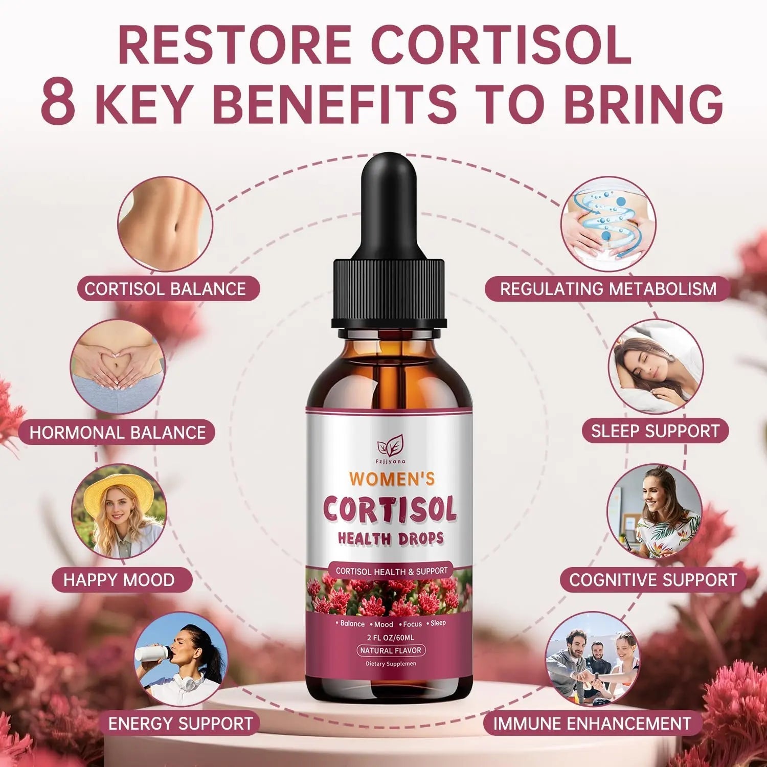 Cortisol Manager Liquid Drops, Cortisol Supplements for Women, with magnesium ashwagandha, rhodiola rosea,l-theanine,Phosphatidylserine-Promote Relaxation and Support Mood- 30 Day Vegan Supply - TrustMedUSA