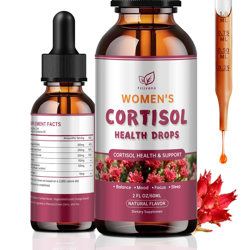 Cortisol Manager Liquid Drops, Cortisol Supplements for Women, with magnesium ashwagandha, rhodiola rosea,l-theanine,Phosphatidylserine-Promote Relaxation and Support Mood- 30 Day Vegan Supply - TrustMedUSA