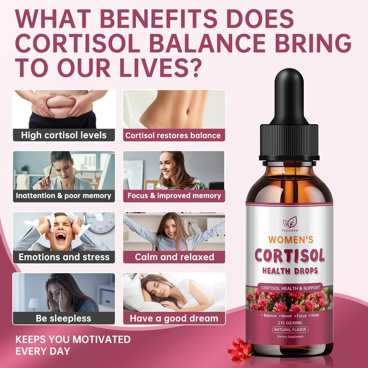 Cortisol Manager Liquid Drops, Cortisol Supplements for Women, with magnesium ashwagandha, rhodiola rosea,l-theanine,Phosphatidylserine-Promote Relaxation and Support Mood- 30 Day Vegan Supply - TrustMedUSA