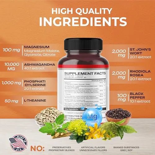 CORTISOL SHIELD 9 IN 1 - 15,250mg Magnesium + Ashwagandha with Phosphatidylserine - TrustMedUSA