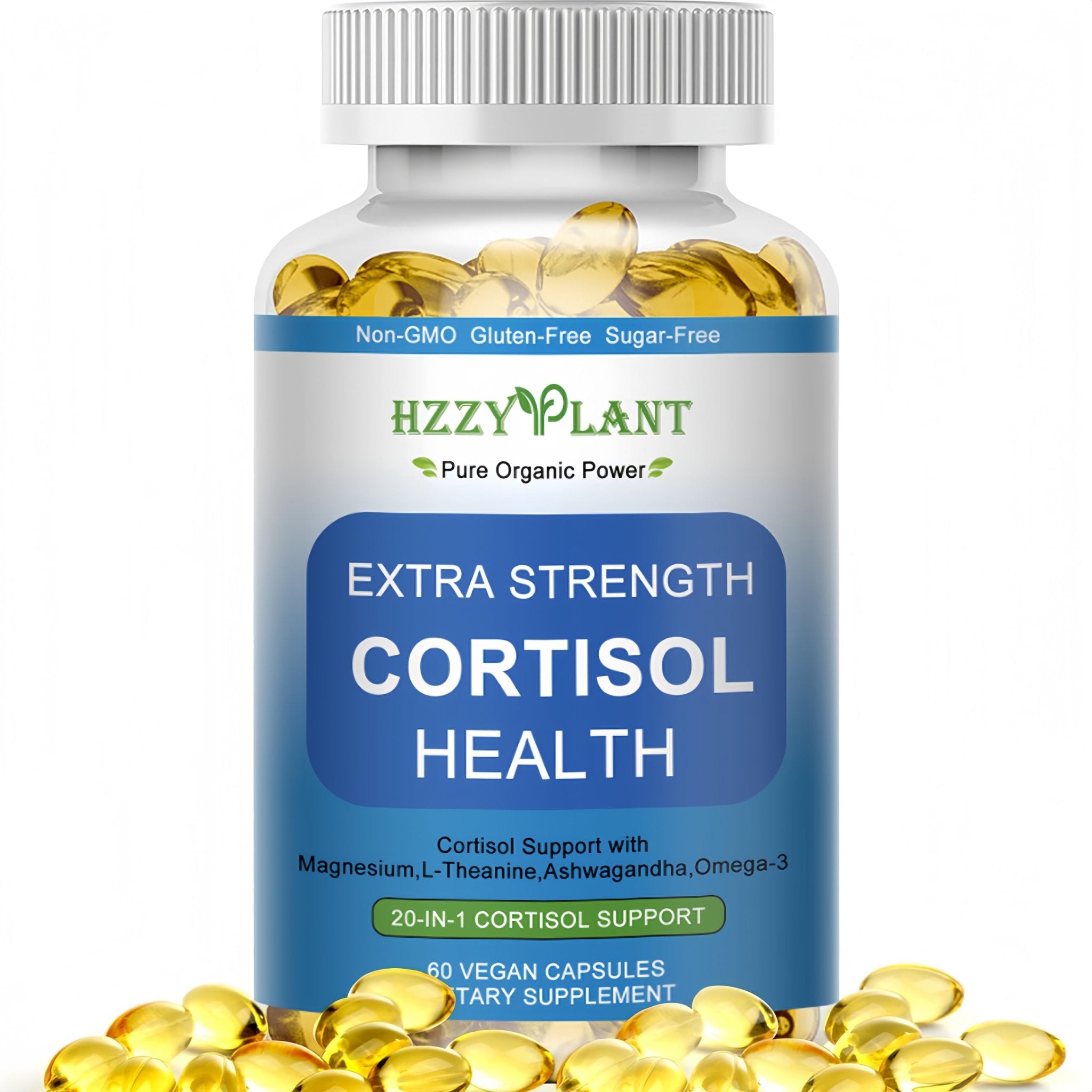 Cortisol Supplements for Women and Men Softgels with Phosphatidylserine Magnesium Ashwagandha L-Theanine,High Absorption Cortisol Detox Capsules for Sleep Relaxation Stress Relief,Non-GMO,60 Servings - TrustMedUSA