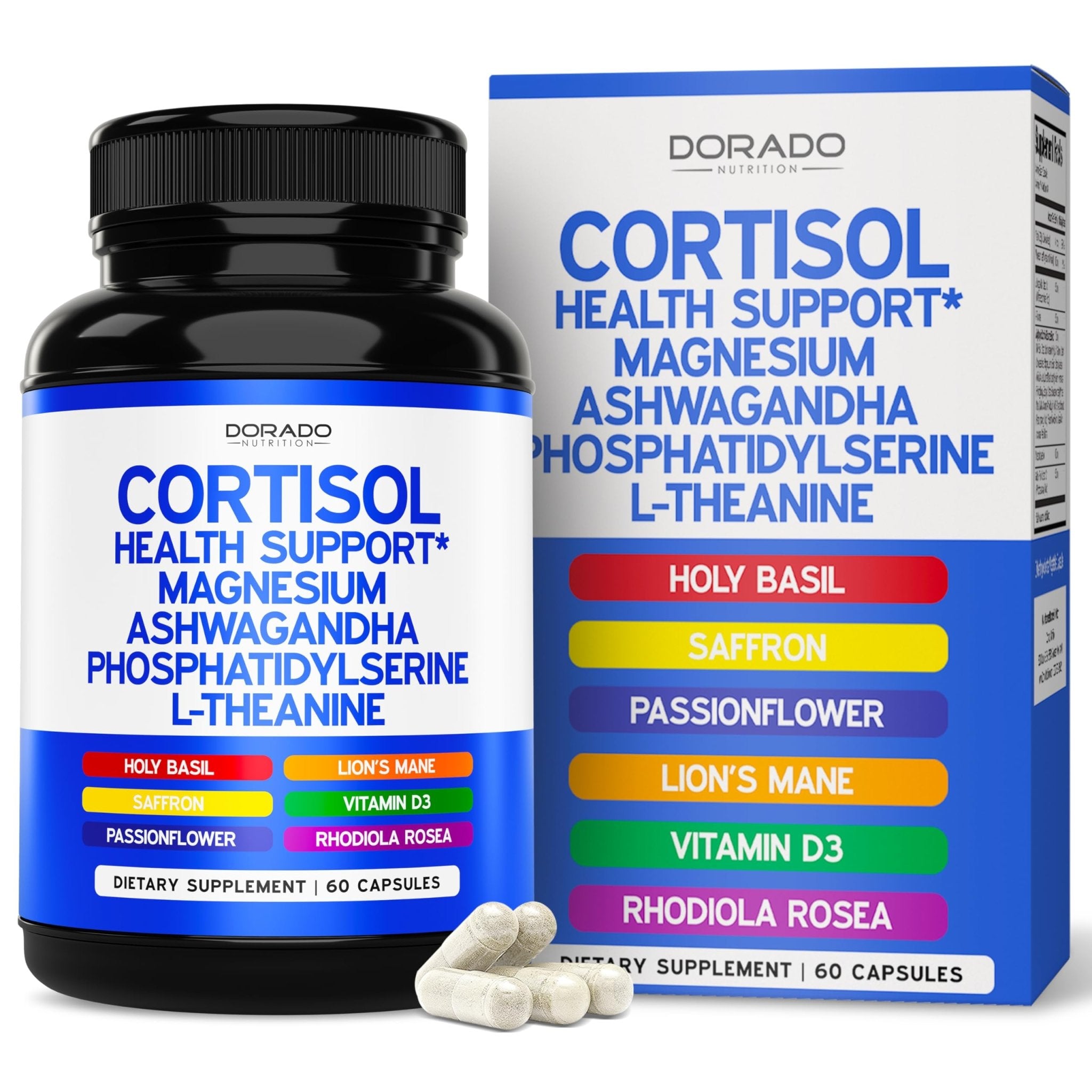Cortisol Supplements for Women & Men with 14 in1 Blend (Magnesium, Ashwagandha, L Theanine & More) Healthy Cortisol Balance & Calm Mood Support - Third Party Tested, Non GMO, USA Made - 60 Count - TrustMedUSA