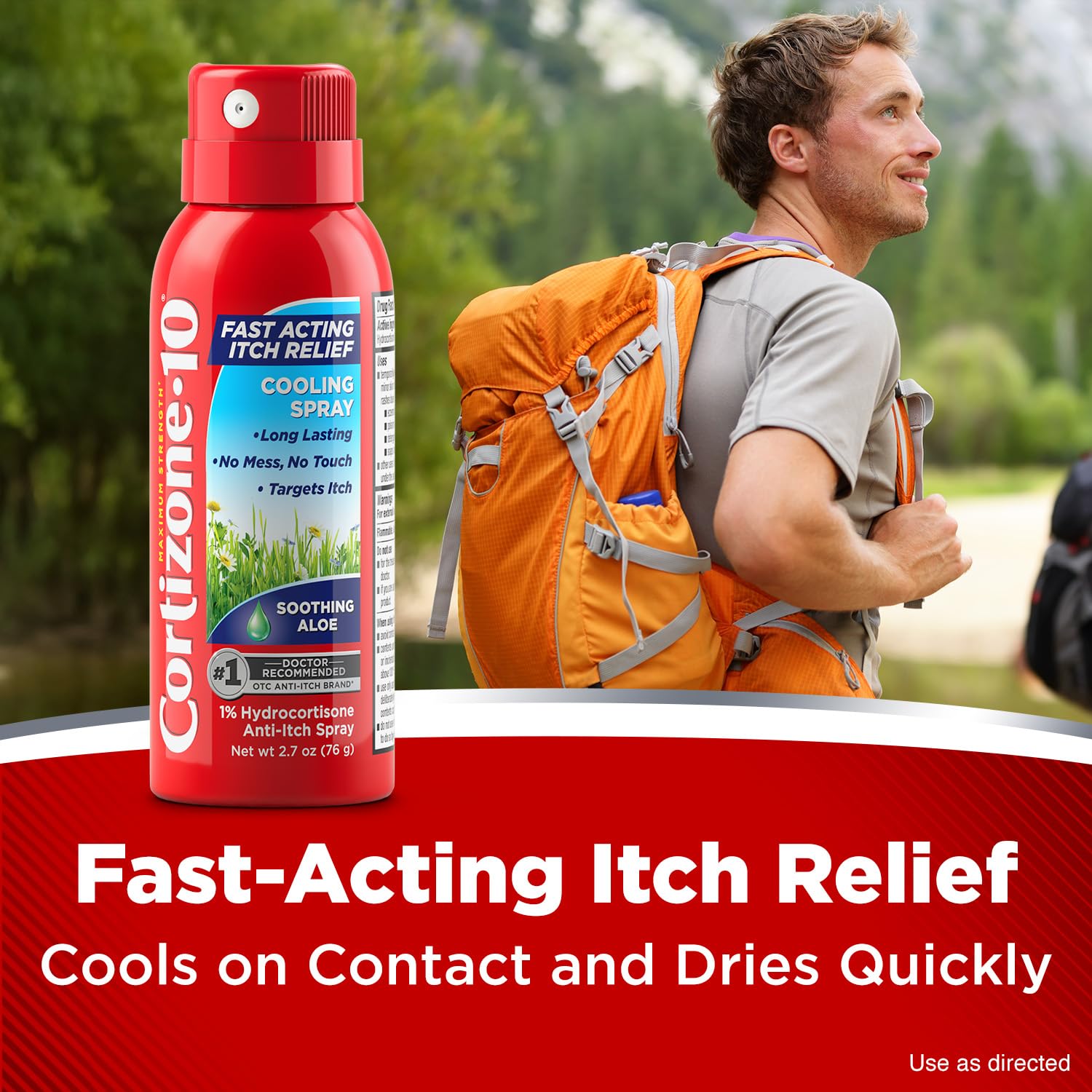 Cortizone 10 Maximum Strength Soothing Aloe Itch Relief Cooling Spray, 1% Hydrocortisone, Fast-Acting, Anti-Itch Spray for Bug Bites, Rash, Eczema, Psoriasis, Poison Ivy, Oak, Sumac, 2.7 oz - TrustMedUSA