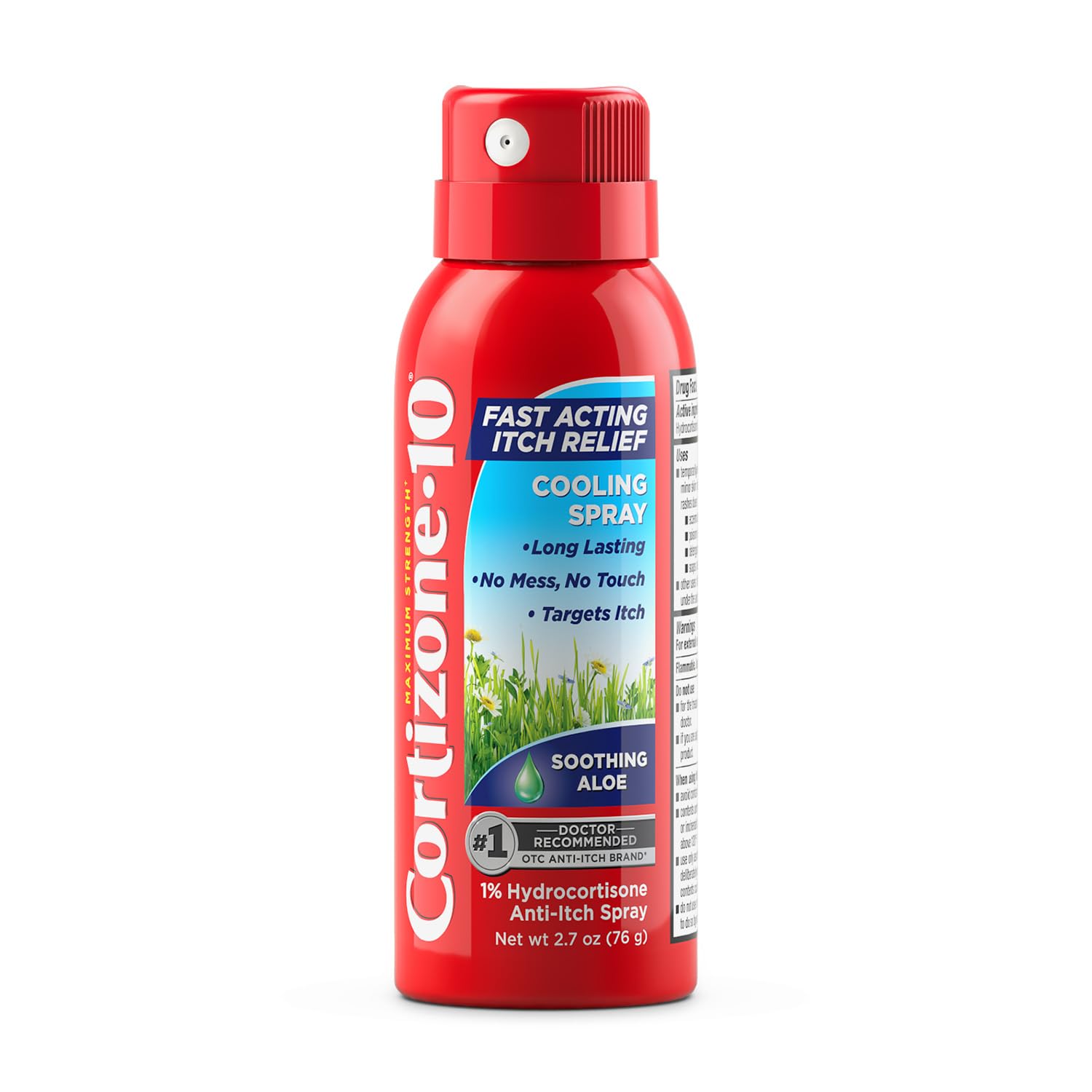 Cortizone 10 Maximum Strength Soothing Aloe Itch Relief Cooling Spray, 1% Hydrocortisone, Fast-Acting, Anti-Itch Spray for Bug Bites, Rash, Eczema, Psoriasis, Poison Ivy, Oak, Sumac, 2.7 oz - TrustMedUSA