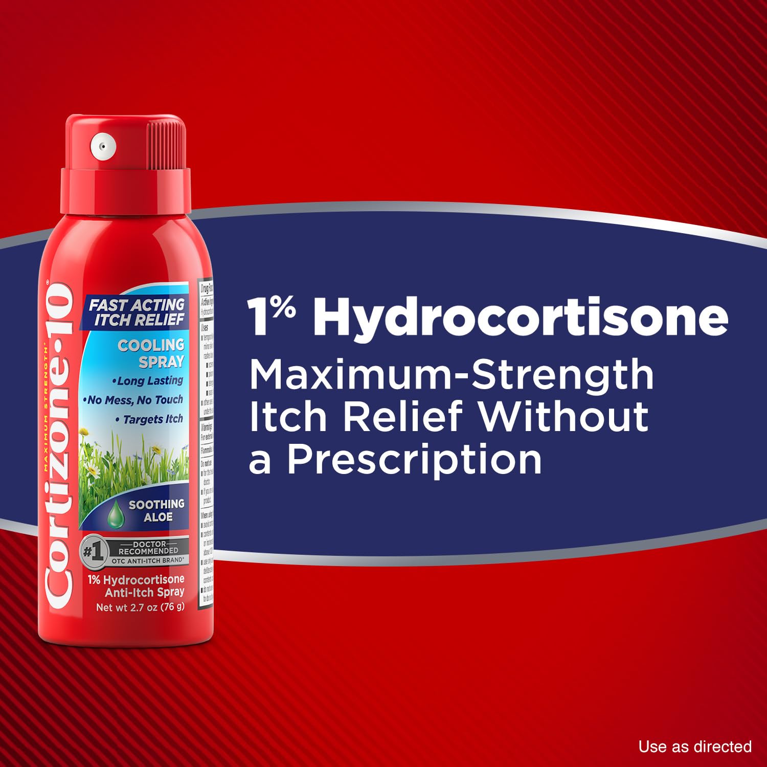 Cortizone 10 Maximum Strength Soothing Aloe Itch Relief Cooling Spray, 1% Hydrocortisone, Fast-Acting, Anti-Itch Spray for Bug Bites, Rash, Eczema, Psoriasis, Poison Ivy, Oak, Sumac, 2.7 oz - TrustMedUSA