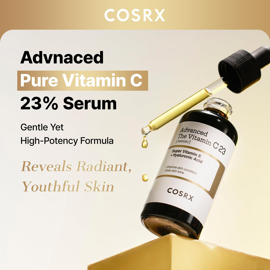 COSRX Advanced Pure Vitamin C 23% Serum with Vitamin E & Glutathione, Korean Vitamin C Serum for Fine Lines, Uneven Skin Tone & Dull Skin, 0.7oz, Korean Skin Care, Mothers Day Gifts for Mom & Wife - Maple Wellness Supplements