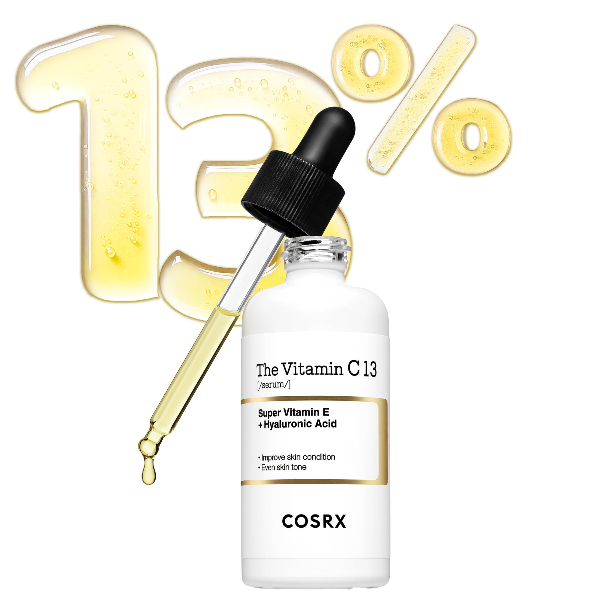 COSRX Pure Vitamin C 13% Serum (Renewal) with Vitamin E & Hyaluronic Acid, Korean Vitamin C Serum, Hydrating Facial Serum for Uneven Skin Tone, Dull Skin, 0.67 oz, Korean Skin Care, Mothers Day Gifts - Maple Wellness Supplements
