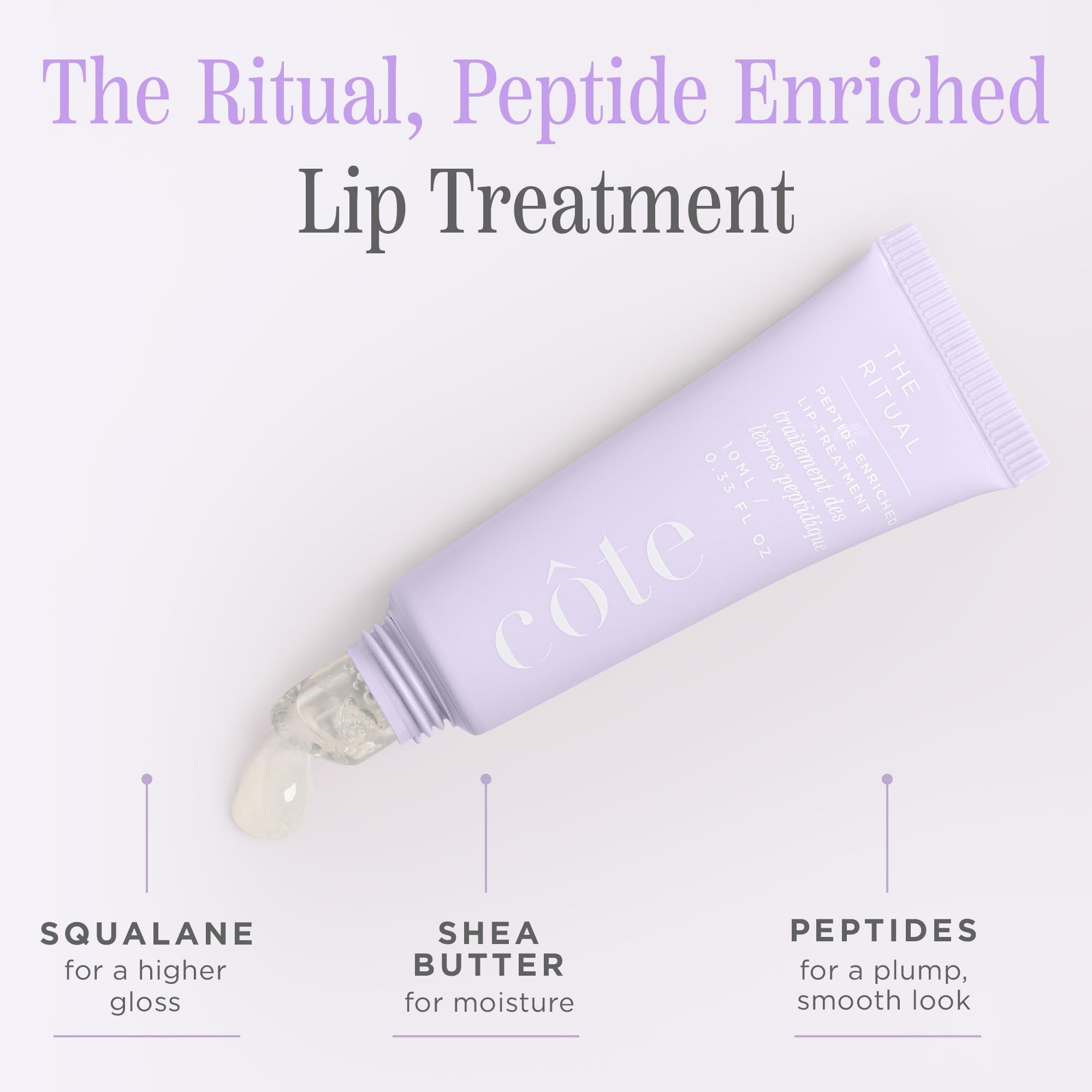 Cote Beauty’s The Ritual Lip Moisturizer for Women with Peptides, Shea Butter & Cocoa Butter for Soft & Supple Lips, Softens, and Soothes, Vegan & Cruelty-Free, 0.33 Fl Oz - TrustMedUSA