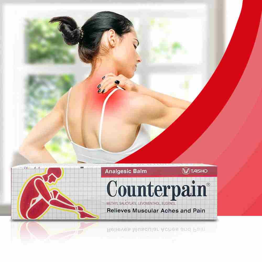 Counterpain® Warm Balm for Temporary Relief of Minor Muscular Aches and Pain, Methyl Salicylate, Levomenthol, Eugenol, Made in Indonesia - TrustMedUSA