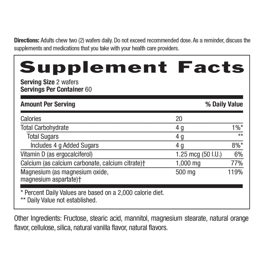 Country Life Cal-Snack - Chewable Calcium Magnesium Supplement wafers with Vitamin D3, Easy to Digest, Vanilla Orange Flavor, Dietary Supplement - TrustMedUSA
