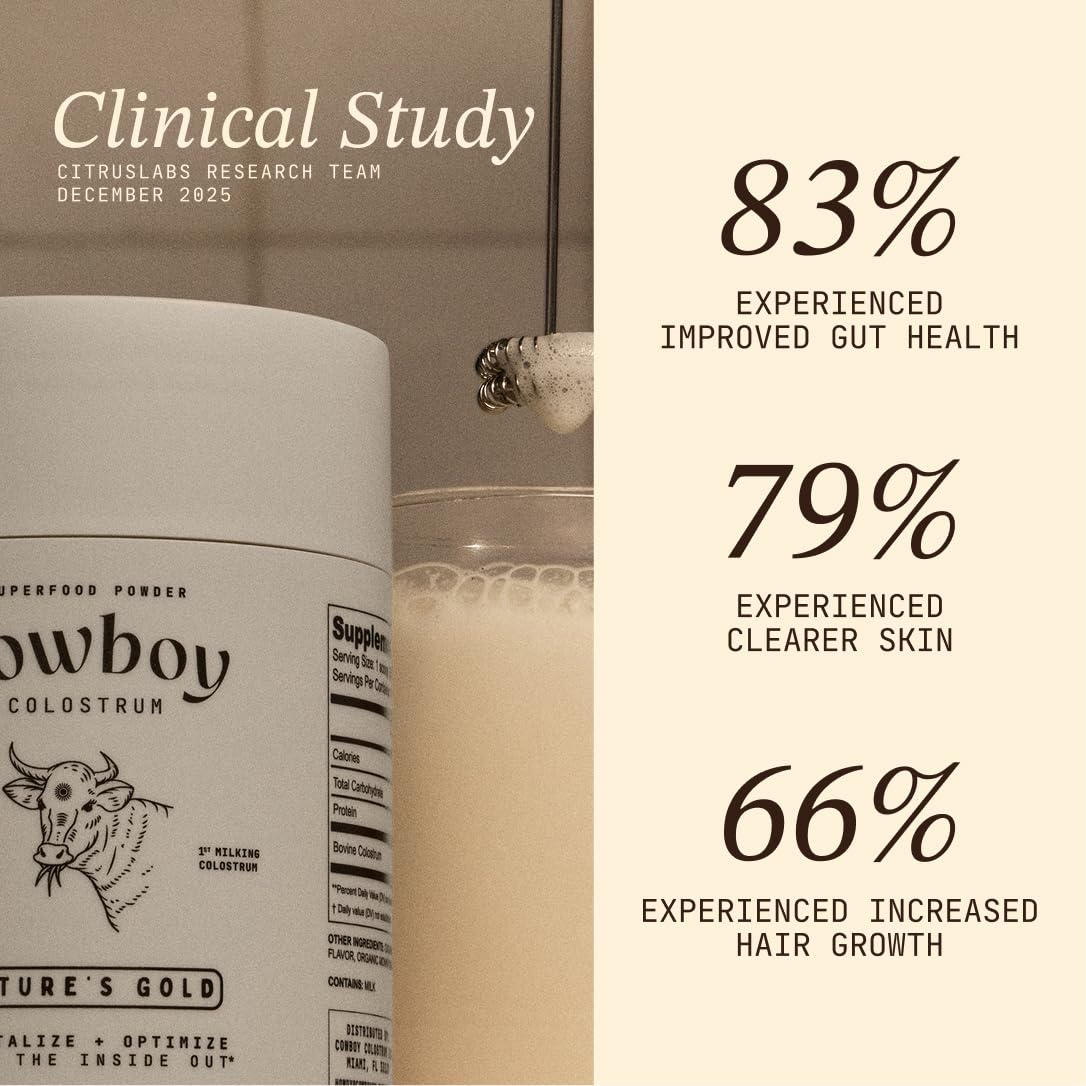 Cowboy - The Exclusive 1st Milking, Whole, Grass Fed Colostrum Supplement for Full Body Health - Bovine Colostrum Powder Packed w/Bioactive Nutrients - Sugar Free (Unflavored, 40 Servings) - TrustMedUSA