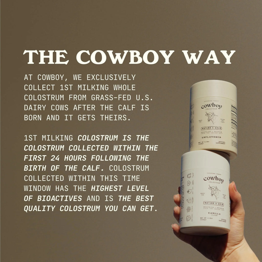 Cowboy - The Exclusive 1st Milking, Whole, Grass Fed Colostrum Supplement for Full Body Health - Sugar Free Bovine Colostrum Powder Packed with Bioactive(Vanilla & Chocolate) Nutrients - TrustMedUSA