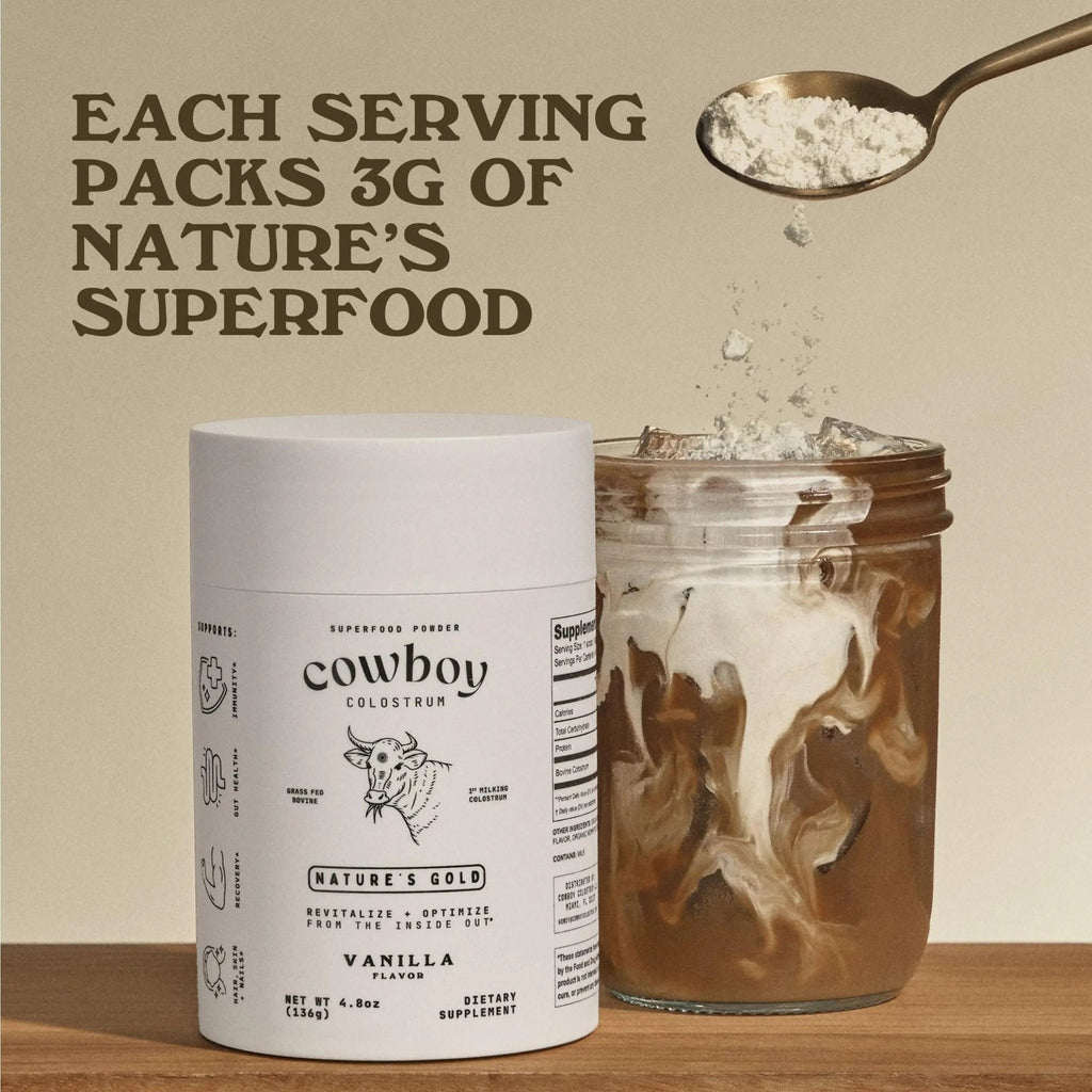 Cowboy - The Exclusive 1st Milking, Whole, Grass Fed Colostrum Supplement for Full Body Health - Sugar Free Bovine Colostrum Powder Packed with Bioactive(Vanilla & Chocolate) Nutrients - TrustMedUSA