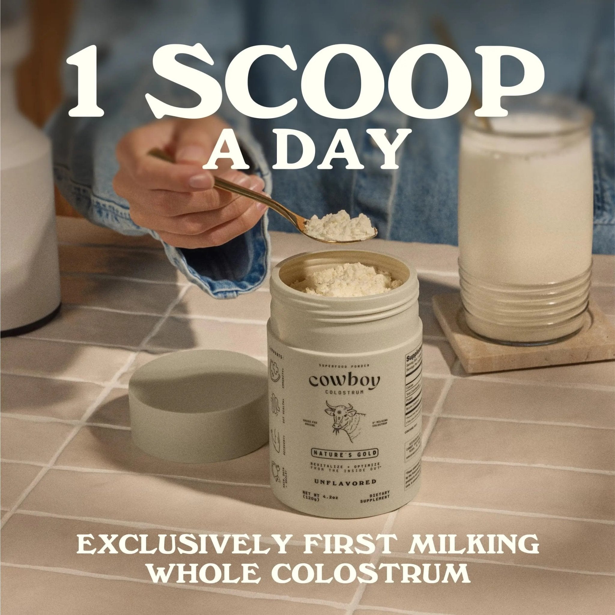 Cowboy - The Exclusive 1st Milking, Whole, Grass Fed Colostrum Supplement for Full Body Health - Sugar Free Bovine Colostrum Powder Packed with Bioactive(Vanilla & Chocolate) Nutrients - TrustMedUSA