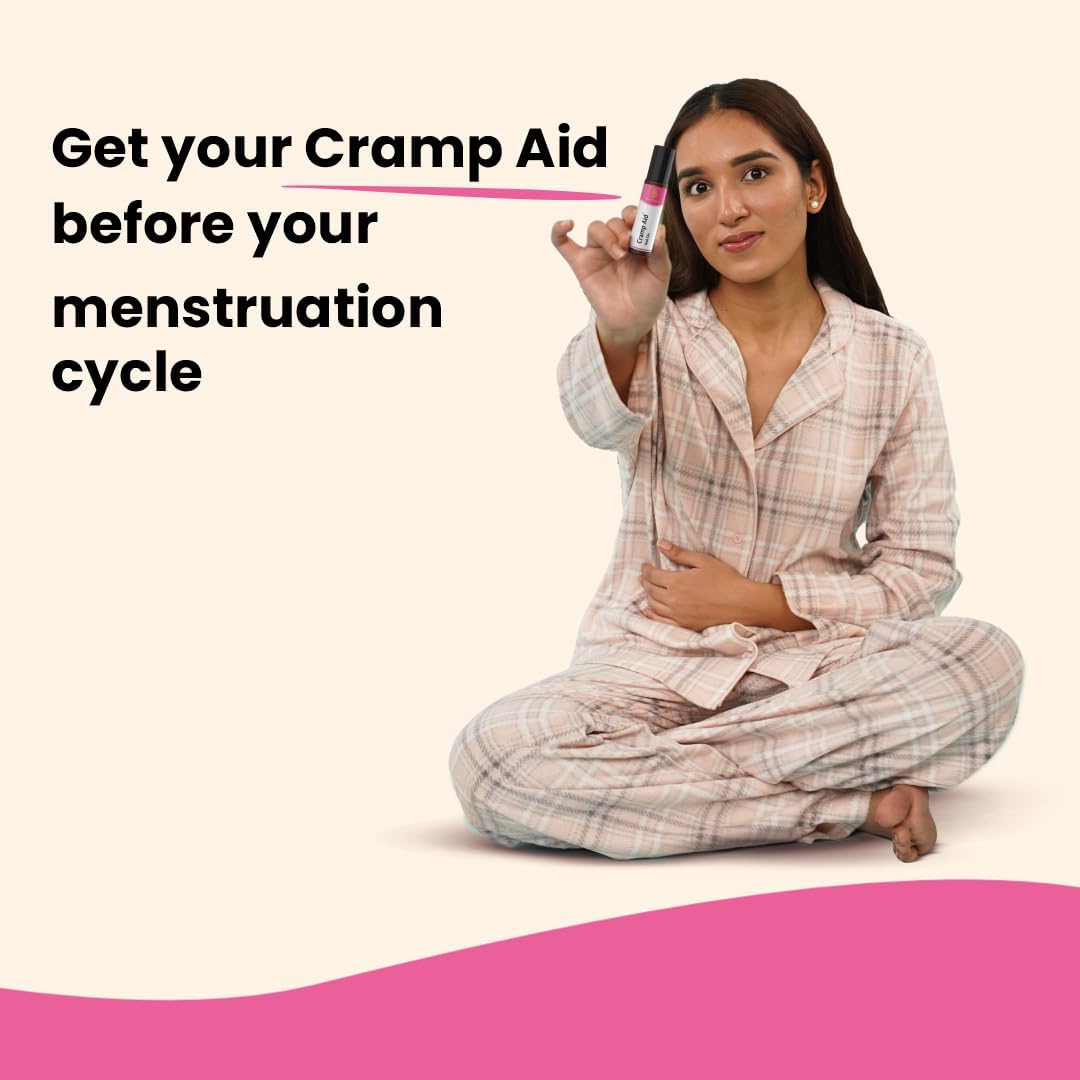 Cramp Aid Roll On for Menstrual Cramps | Instant Period Pain Relief | | Natural & Ayurvedic Alternative to hot Bags | Fits in Pocket - TrustMedUSA