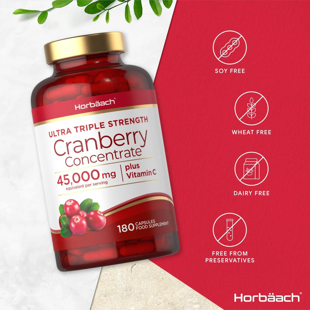 Cranberry Capsules 45,000 mg | High Strength Cranberry Extract with Vitamin C - TrustMedUSA