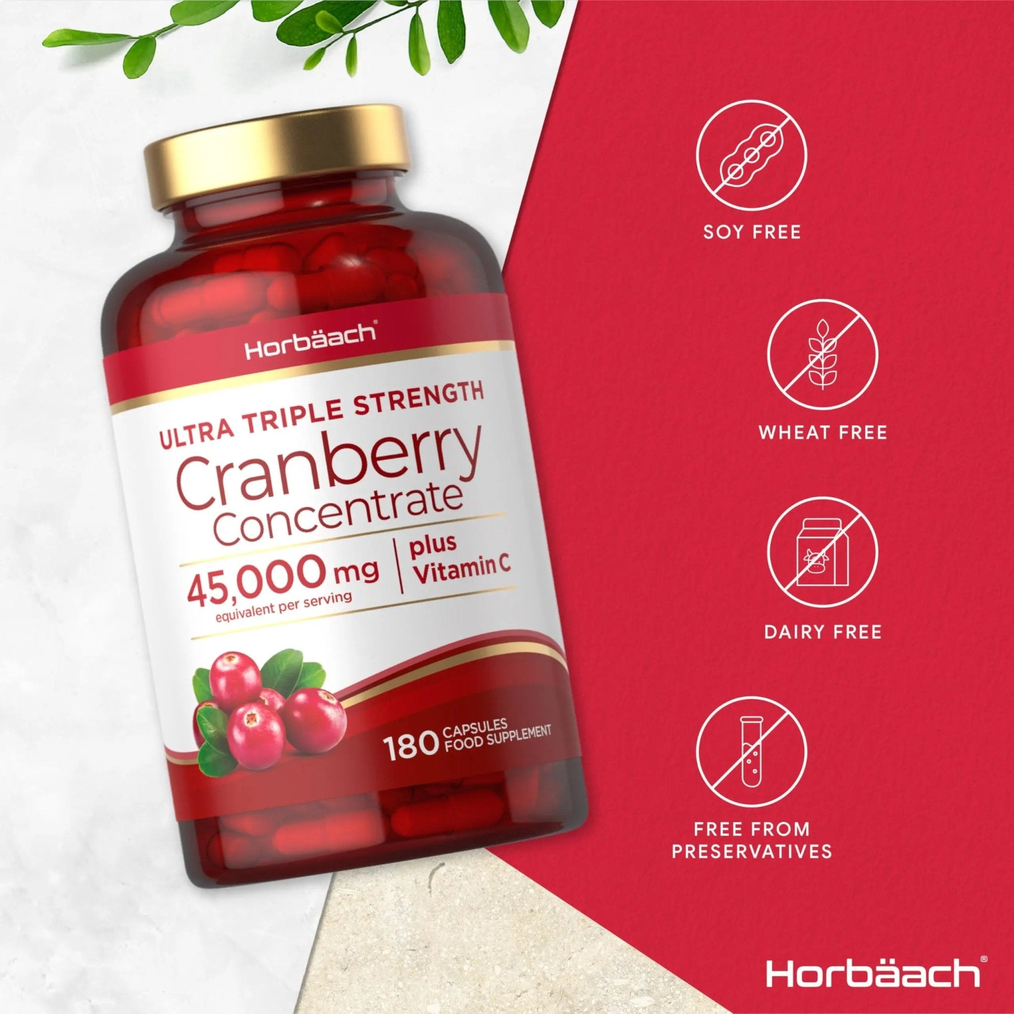 Cranberry Capsules 45,000 mg | High Strength Cranberry Extract with Vitamin C - TrustMedUSA