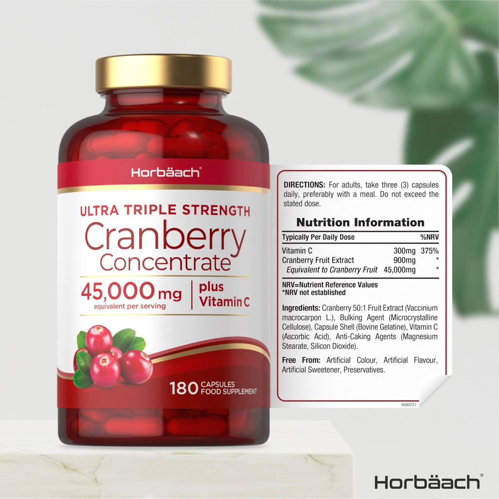 Cranberry Capsules 45,000 mg | High Strength Cranberry Extract with Vitamin C - TrustMedUSA