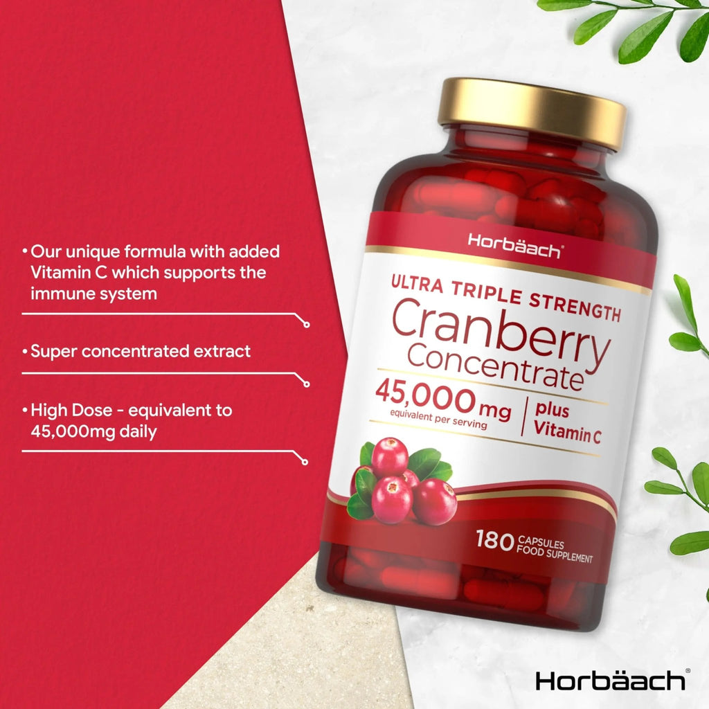 Cranberry Capsules 45,000 mg | High Strength Cranberry Extract with Vitamin C - TrustMedUSA
