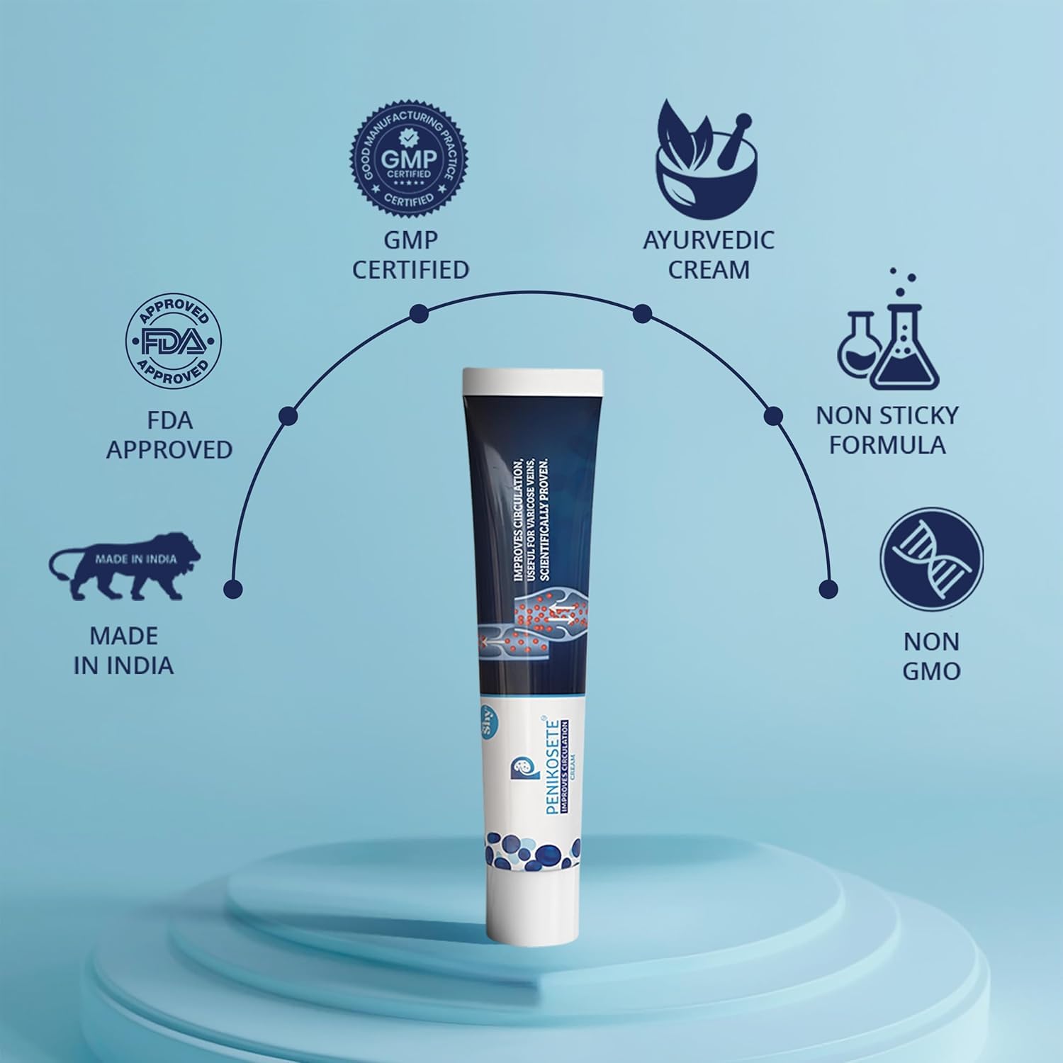 Cream Ayurvedic Solution for Management of Varicose Veins, Spider Veins, Varicocele Helps Reach The Root Cause of varicose Veins Reduces Cramps, Itching & Swelling. Single Tube (25 GMS). - TrustMedUSA