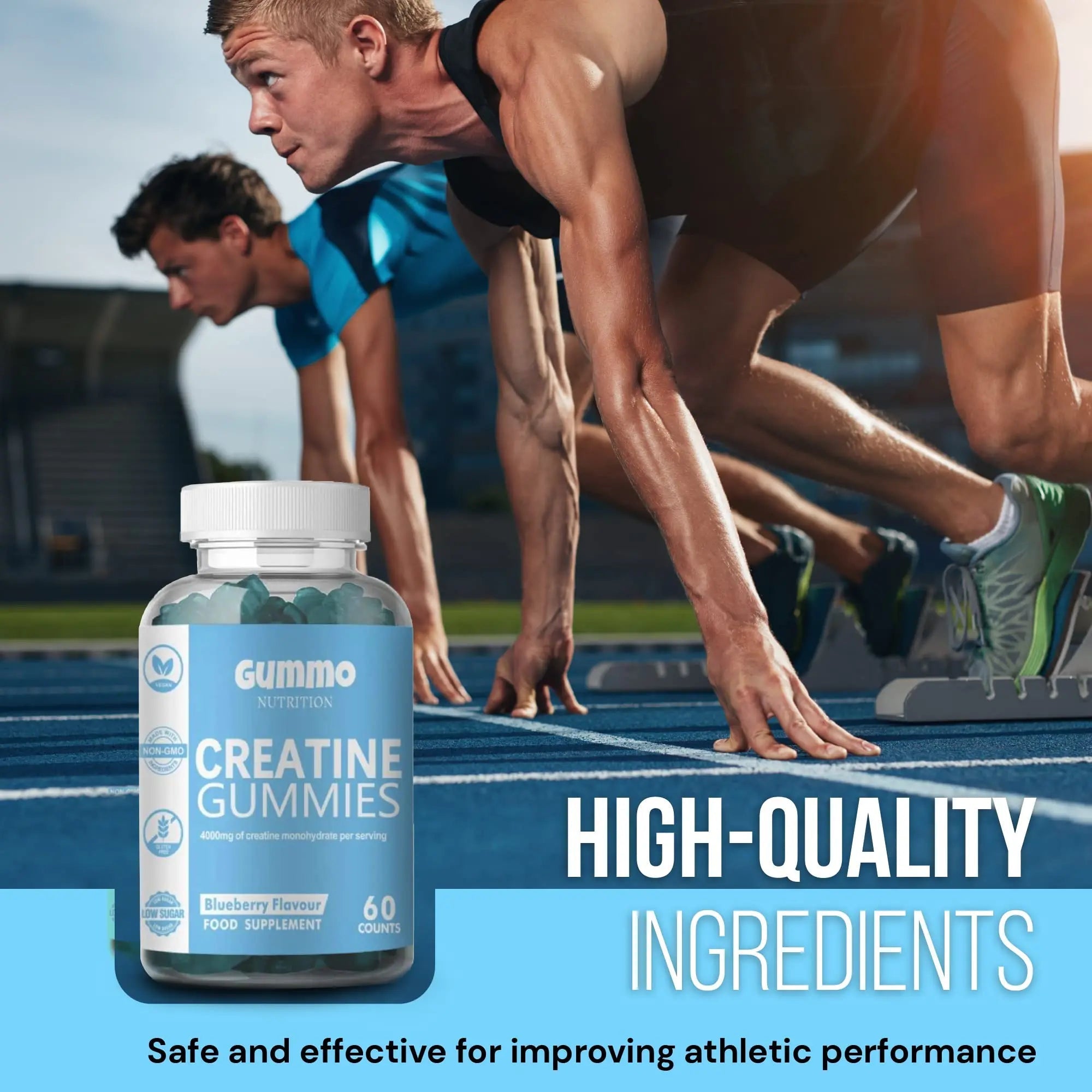 Creatine Monohydrate Gummies 4000mg for Men & Women - 60 Chewable Creatine - TrustMedUSA