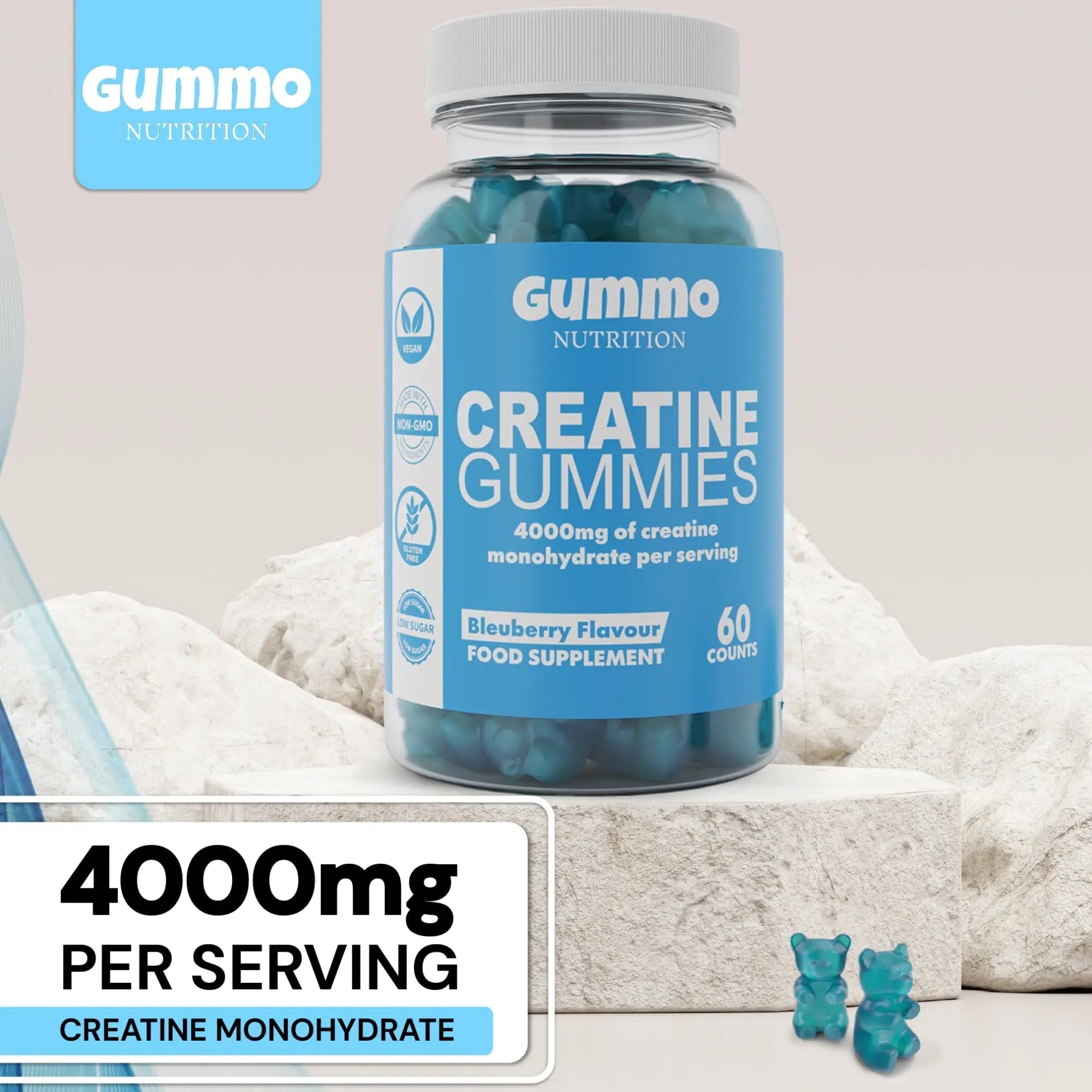 Creatine Monohydrate Gummies 4000mg for Men & Women - 60 Chewable Creatine - TrustMedUSA