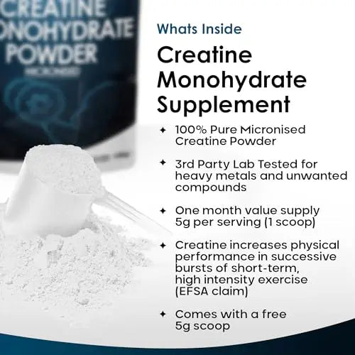 Creatine Monohydrate Powder 100% Pure Micronized Creatine - 150g Increased Absorption - TrustMedUSA
