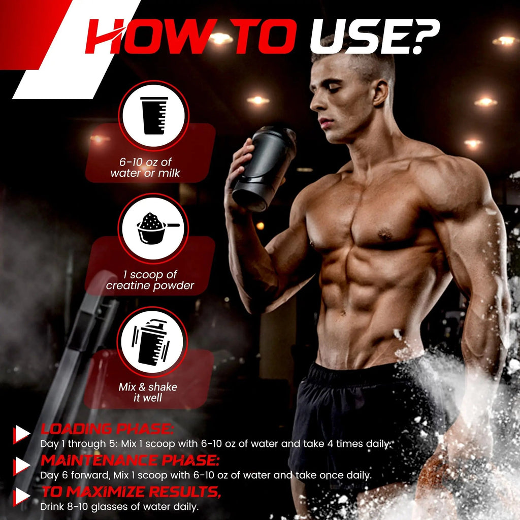Creatine Monohydrate Powder - 5000mg Micronized for Muscle Growth, Enhanced - TrustMedUSA