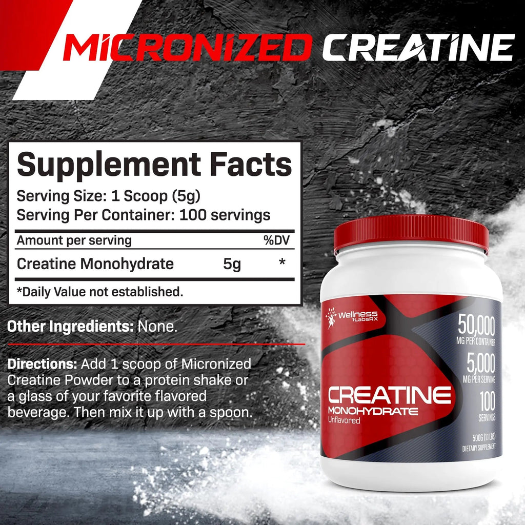 Creatine Monohydrate Powder - 5000mg Micronized for Muscle Growth, Enhanced - TrustMedUSA