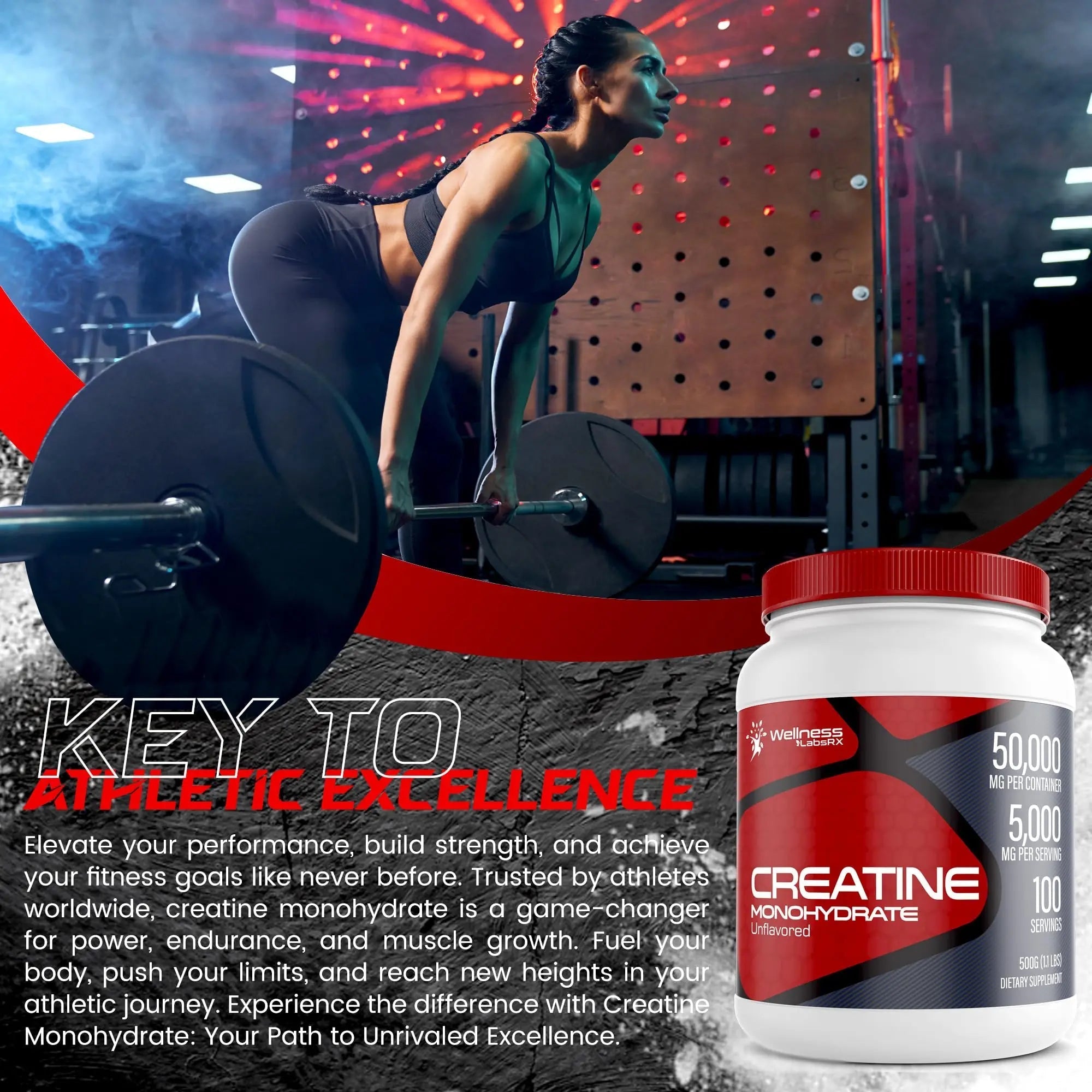 Creatine Monohydrate Powder - 5000mg Micronized for Muscle Growth, Enhanced - TrustMedUSA