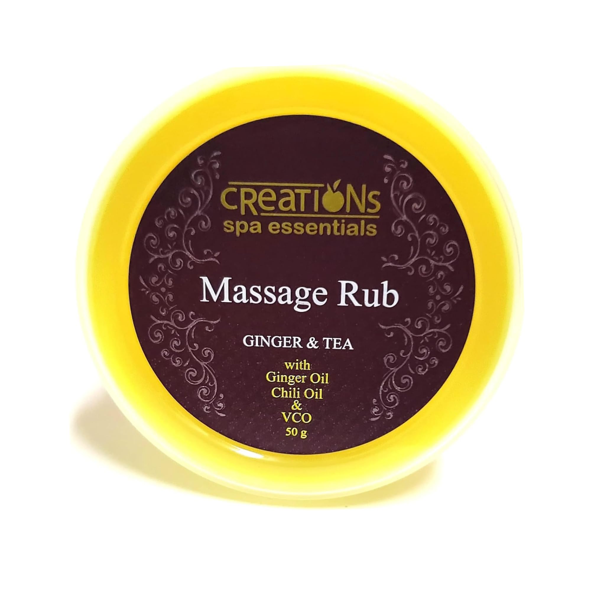 Creations Spa Essentials Massage Rub, Ginger & Tea, 50g (Yellow) (1) - TrustMedUSA