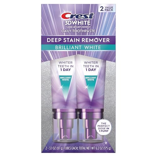 Crest 3DWhite Brilliance Deep Stain Remover Brilliant White Toothpaste - 3.1oz/2pk - TrustMedUSA