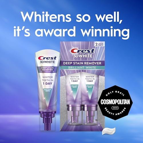 Crest 3DWhite Brilliance Deep Stain Remover Brilliant White Toothpaste - 3.1oz/2pk - TrustMedUSA