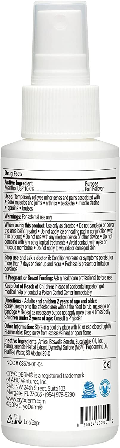 CryoDerm 4 oz Spray Cold Therapy (2 Pack) - TrustMedUSA